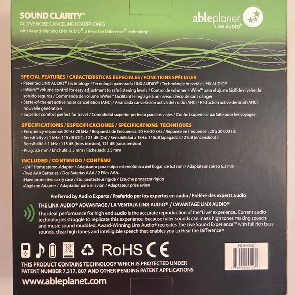 Able Planet NC500SC Noise-Cancelling Over-Ear, Wired - Picture 2 of 9